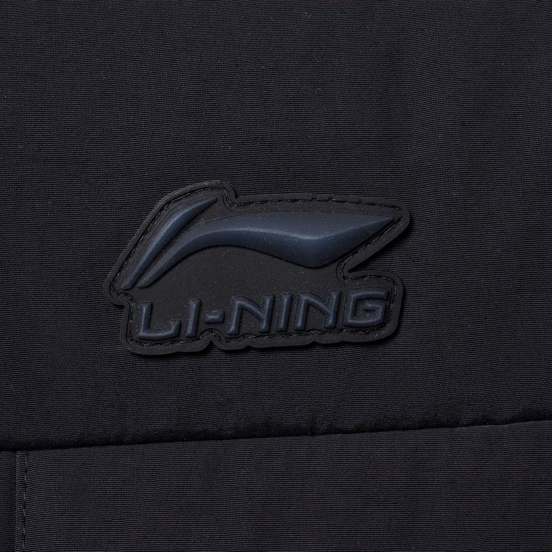 Li Ning Basic Solid Color Stand Collar Short Sleeve Down Jacket Men Outerwear Black AYMS227-3