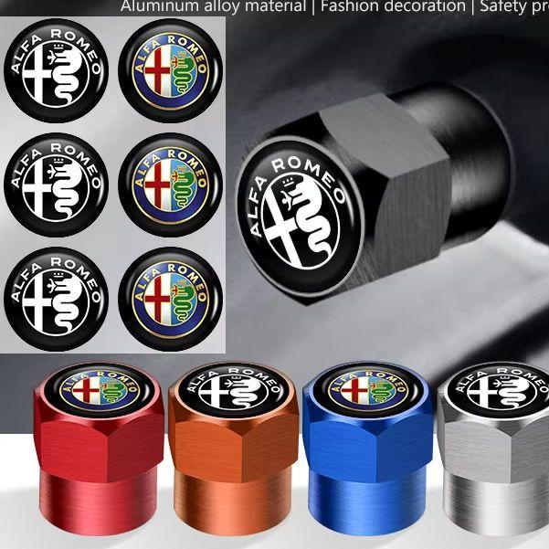 2026 Hot Alfa Romeo 4Pcs Car Tire Valve Value Protection Caps Badge Accessories For Alfa Romeo 159 Giulietta 156 147 Giulia Mito Yui165