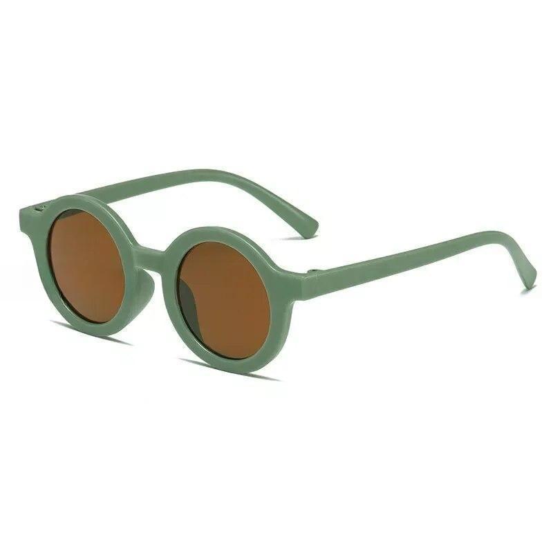 New Fashion Cute Children's Sunglasses Parent Child Frosted Sun Glasses Solid Color Round Glasses