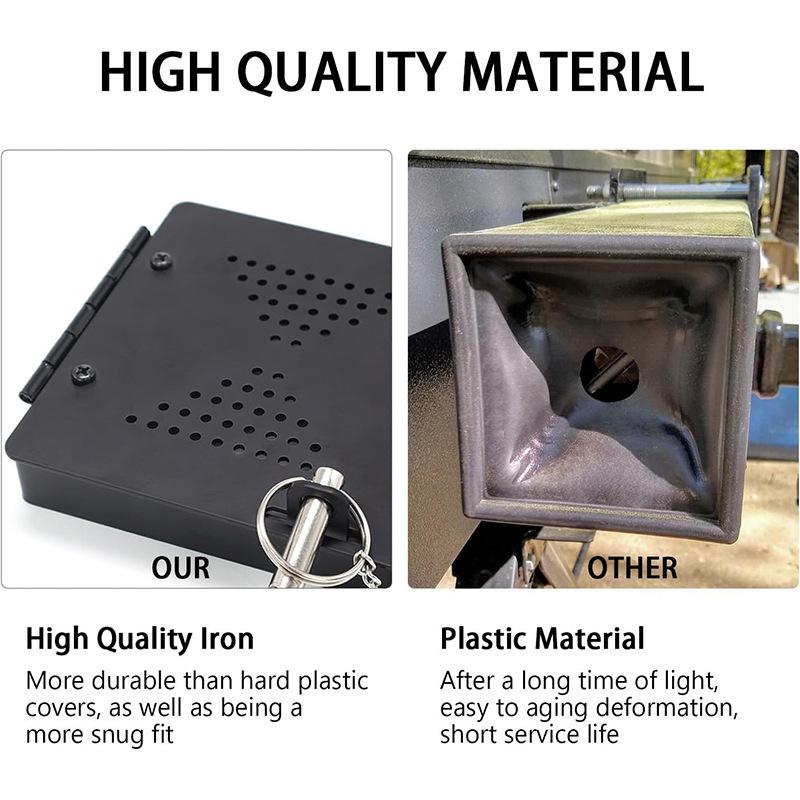 RV Bumper Cap Cover,RV Bumper Plug End Cap,Square Bumper Caps for RV,Fits Standard RV 4inch Square Bumpers, Black-2pack