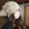 Japanese Handmade Crochet Flower Hollow Baotou Hat Autumn and Winter New Knitted Hat Women's Face Showing Small Pile Hat