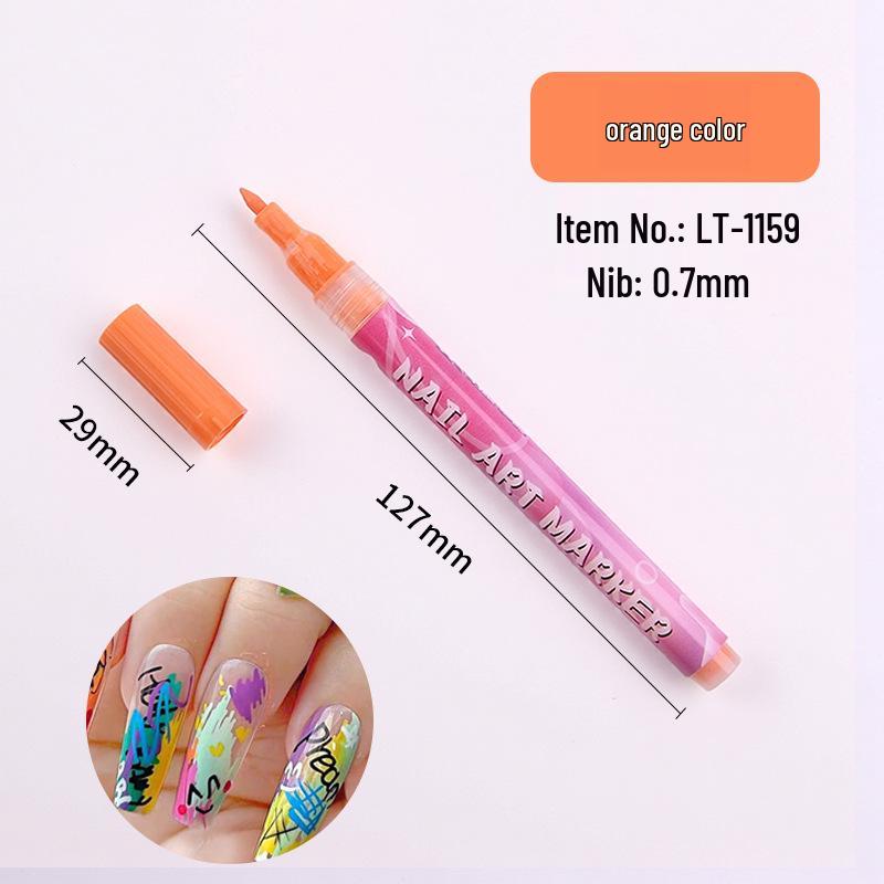 Waterproof Nail Art Graffiti Pen with Large Capacity and Highlight Liner