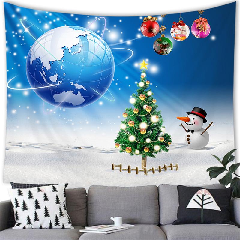 Merry Christmas Cartoon Snowman Cross Border Tapestry Wall Hanging