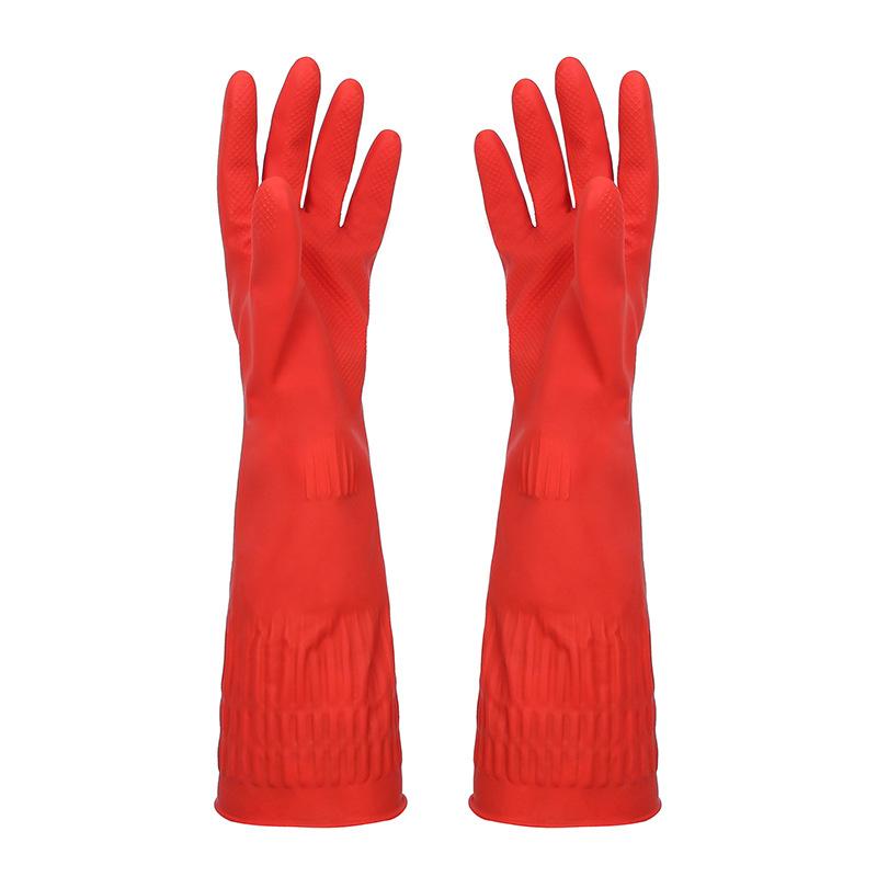 Plus Velvet 45cm Latex Household Gloves Integrated Extended Clean Laundry Dishes Warm Hand Gloves