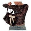 Casual Sexy Lace Crop Top for Women – Stylish Figure-hugging Long-sleeved Top for Night Out Summer