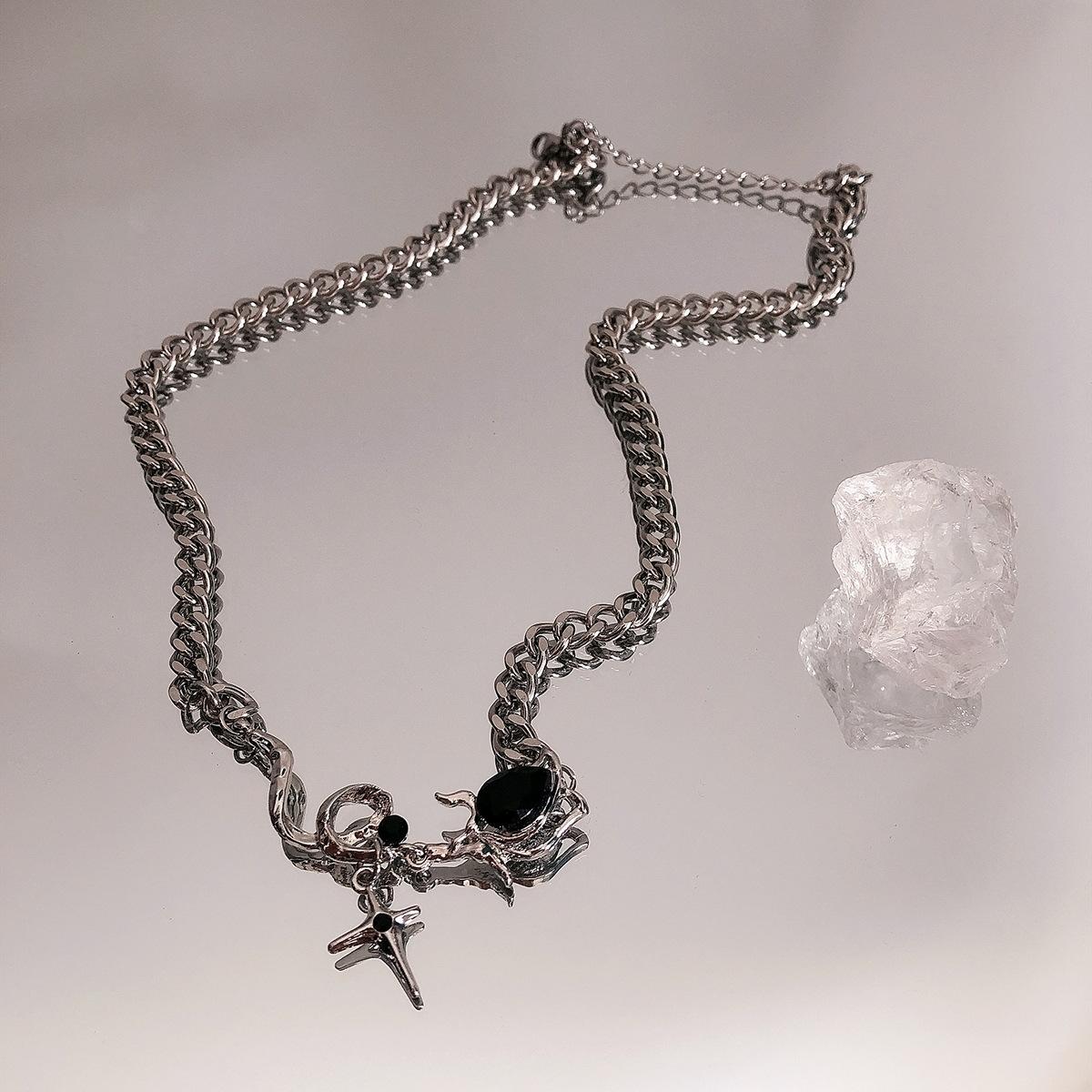 

Y2K аксессуары, модное персиковое сердце, подвеска в форме капли воды, ожерелье с розовым кристаллом Egirl, милая крутая цепочка на ключицу, эстетические украшения