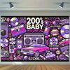 1 piece of polyester fiber photography backdrop from the 2000s retro style - vibrant party banner with tape pattern