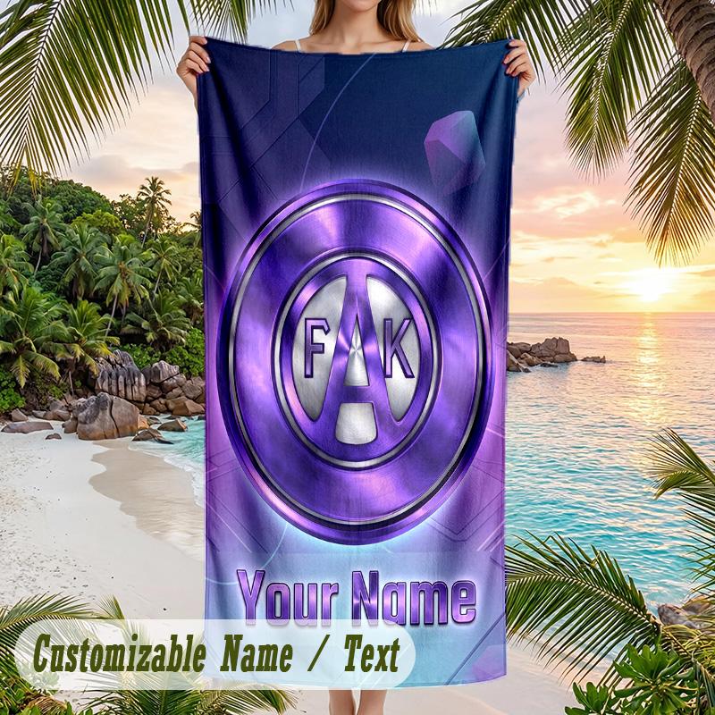 Beach Towel Austria Wien FC Print Custom Name Text Soft Towel for Swimming Pool
