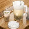 Plastic Pitcher with Lid Large Capacity High Temperature Resistant Cold Water Jug for Juice Tea White