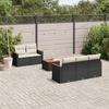 Vidaxl 6-Cz. Gartenmöbel-Set mit Kissen, Schwarzer Polyrattan