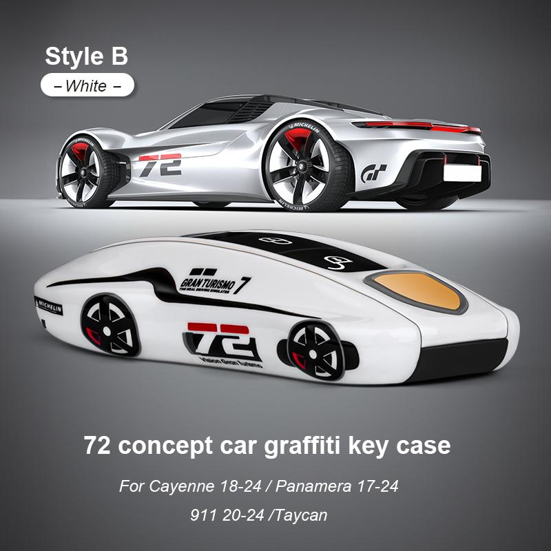 For Porsche Panamera Cayenne Macan 718 Cayman Boxster 911 Taycan Car 92 Track Key Case Protective Shell Remote Control Fob Cover