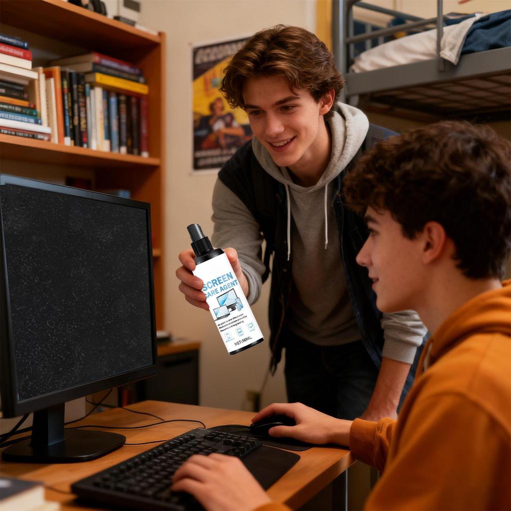 Bildschirmreiniger Spray-Set 50ml mit Tuch für Elektronische Geräte TV Telefon Monitor, Staubentferner für Brillenlinsen