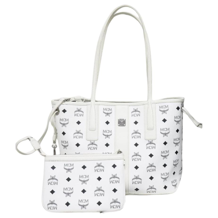 

Новая комбинированная сумка MCM Liz Visetos из кожи, сумка-тоут, сумка для покупок, сумка через плечо, женская сумка, обычный размер, белая MWPDSLR02WT001 29.0*14.0*24.9CM