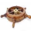 Wood and Brass Decorative Ship Wheel 24" - Nautical Home Decor