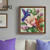 Floral Faux Pearl Design Hummingbird Art Kit Flower Bird Painting DIY Handmade Mosaic 3D Wall Craft Kit for Adults Gift Zen Project