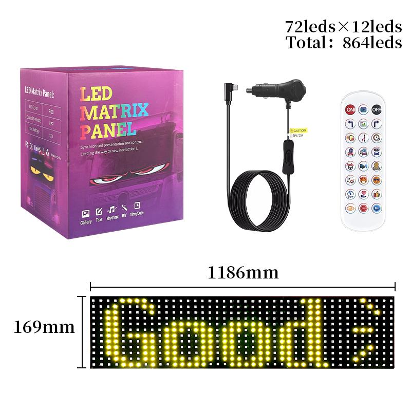 

12V Светодиодная матричная пиксельная панель Свет Управление через Bluetooth-приложение Бегущая строка Рекламная RGB Светодиодная анимация Программируемая Кафе Ресторан