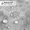 Winter Snowflake Gray White Shower Curtain Pattern Snow Shower Curtain Bathroom Christmas Decor Waterproof Polyester Fabric With