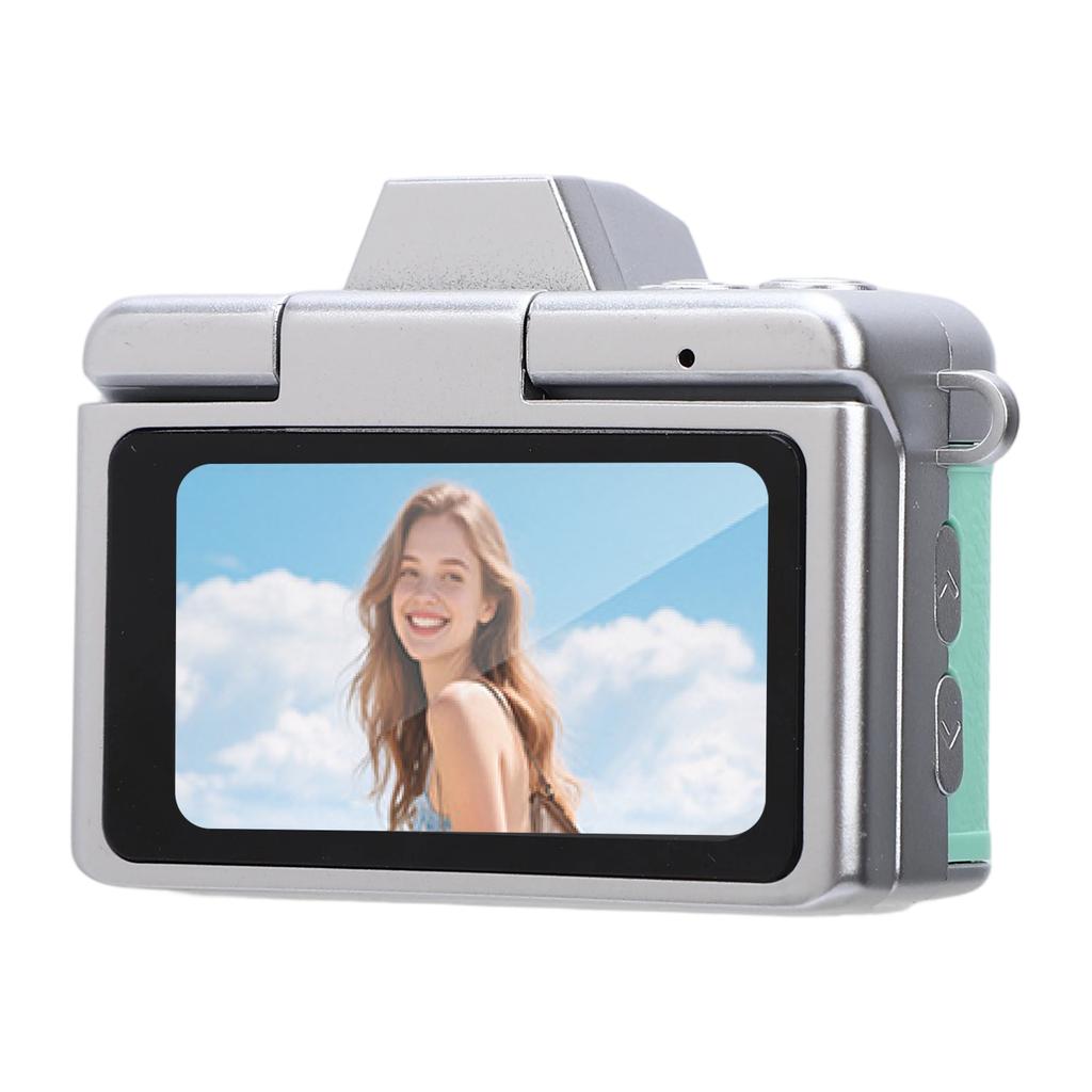 Keychain Camera for Teens Students 720P HD Retro Digital Camera with 1.47 Inch Flip Screen for Travel School Green