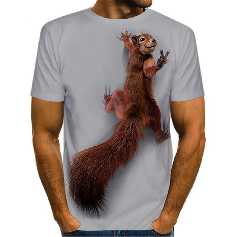 Men's Squirrel 3DT Shirt Print Animal Pattern Couple Tops Funny Short Sleeve T-Shirt