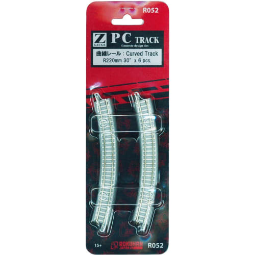 

Rokuhan Z Gauge R052 PC Track Curved Rail R220-30 (Pack of 6)