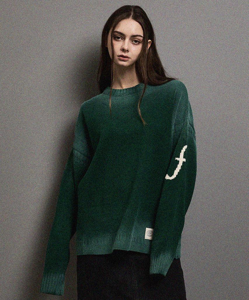 FFEFF STUDIO Vintage Washed Efro Logo Round Pullover (Green)