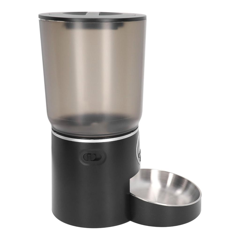 Automatic Pet Feeders Smart Timing 5L Dual Power Support Cat Food Dispenser for Home Black Button