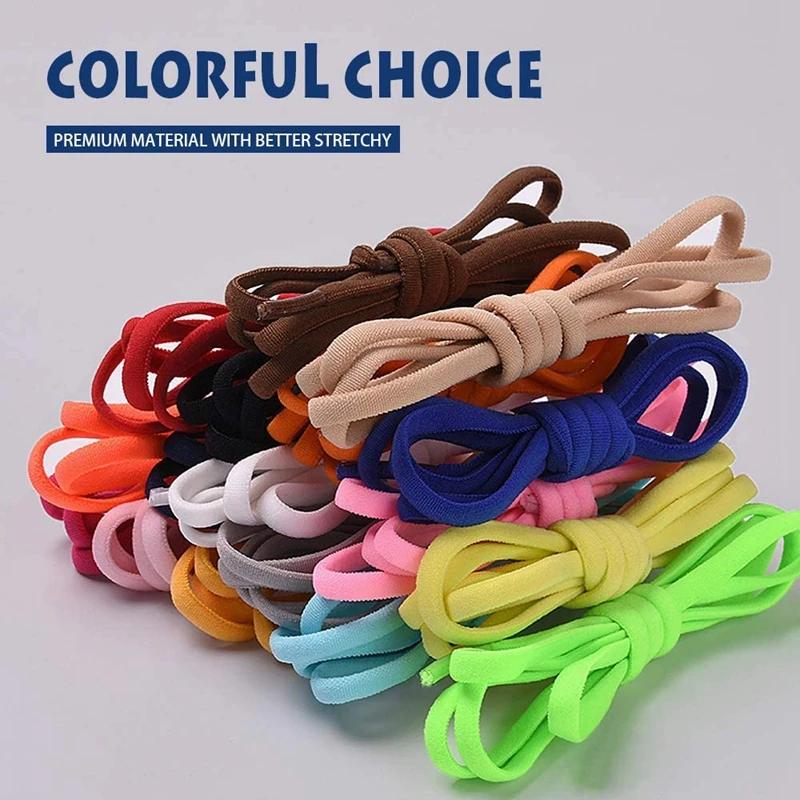 Elastic Shoelaces Round Metal Lock Shoe Laces Without Ties Convenient And Safe Lazy Shoes Lace For Sneakers Accessories