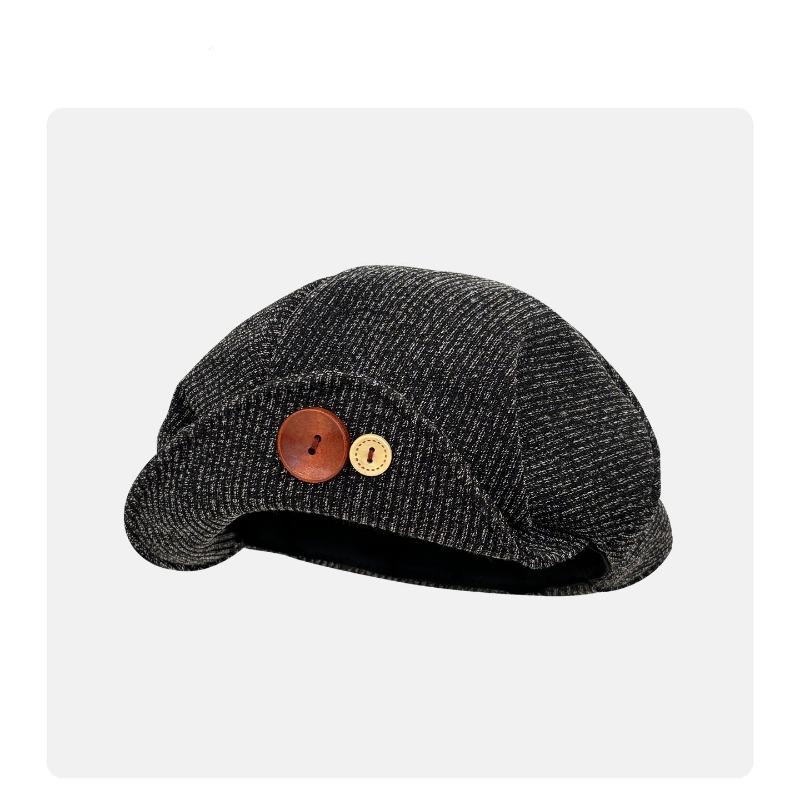 Autumn star anise beret retro flipped brim pleated cloud painter hat women's casual literary versatile hat tide