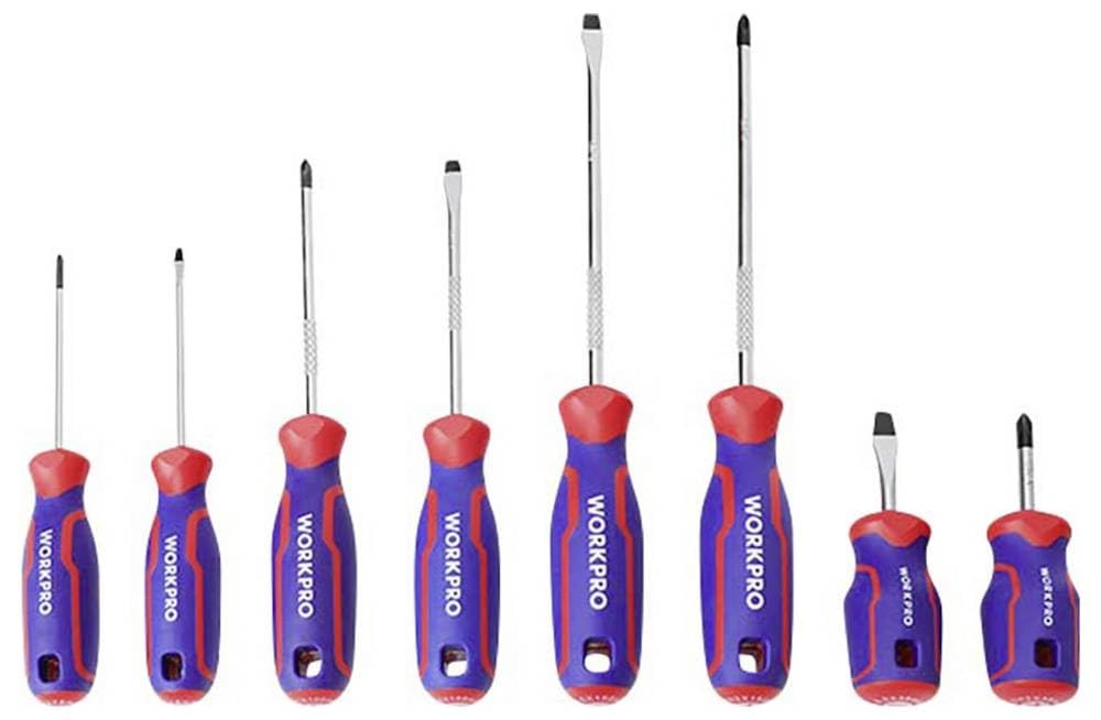 WORKPRO Screwdriver Set and WP200505 8-Piece (Phillips Flathead)