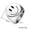 Round Smiley Face Fashion Ring - 22MM Laser Engraved Stainless Steel