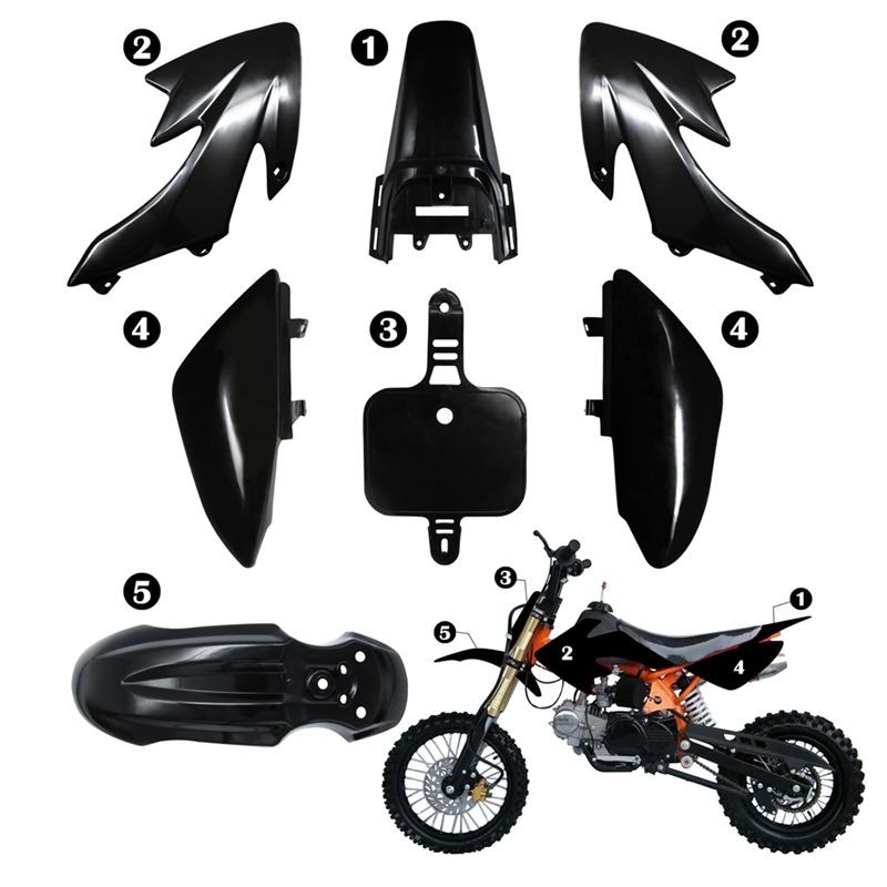 AA92-CRF50 Plastics Kit Pit Bike Parts Fairings Fenders For CRF 50 XR 50 SSR 110 107 125 MX650 MX500 Piranha Baja