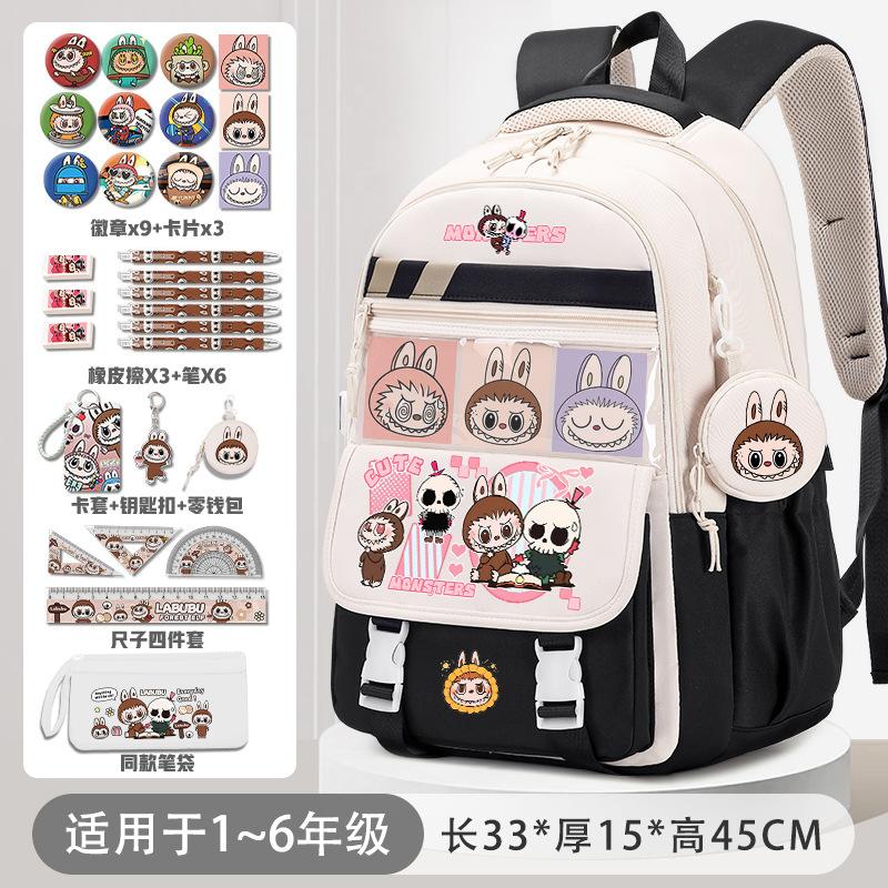 School Bag School Bag Primary School Students Large Capacity Burden Reduction and Decompression Backpack 3-5-6 Grade Cartoon Spine Protection Backpack