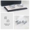 Spot New Boutique Rectangular Plain Brushed Pattern Metal Cufflinks Men's French