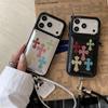 Colorful Rhinestone Leather Cross iPhone Case for 17/16ProMax/15/14 - Women's Edition