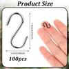 100 Pcs Mini S Shaped Hooks - 1/2 Inch Craft Hanging Hooks for DIY Jewelry Key Chain Connectors (Silver)