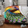 1pc Peacock Feather Blanket Lightweight Flannel Blanket Throw Blanket For Sofa, Bed, Travel, Camping Yy2509026210