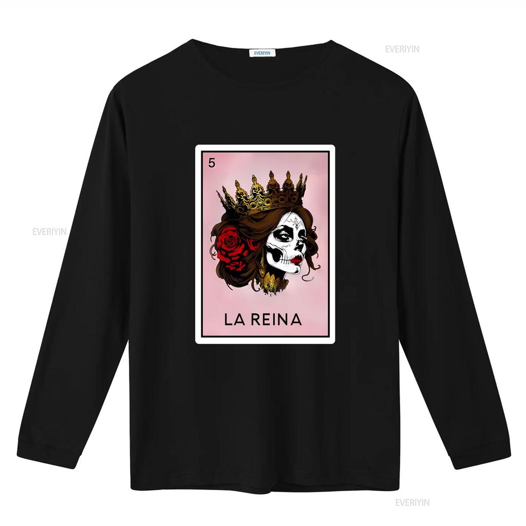 La Reina Loteria T Shirt Mothers Day for Mexican Mom Latina Queen Party Vintage Washed Designer Clothes Fashion Breathable