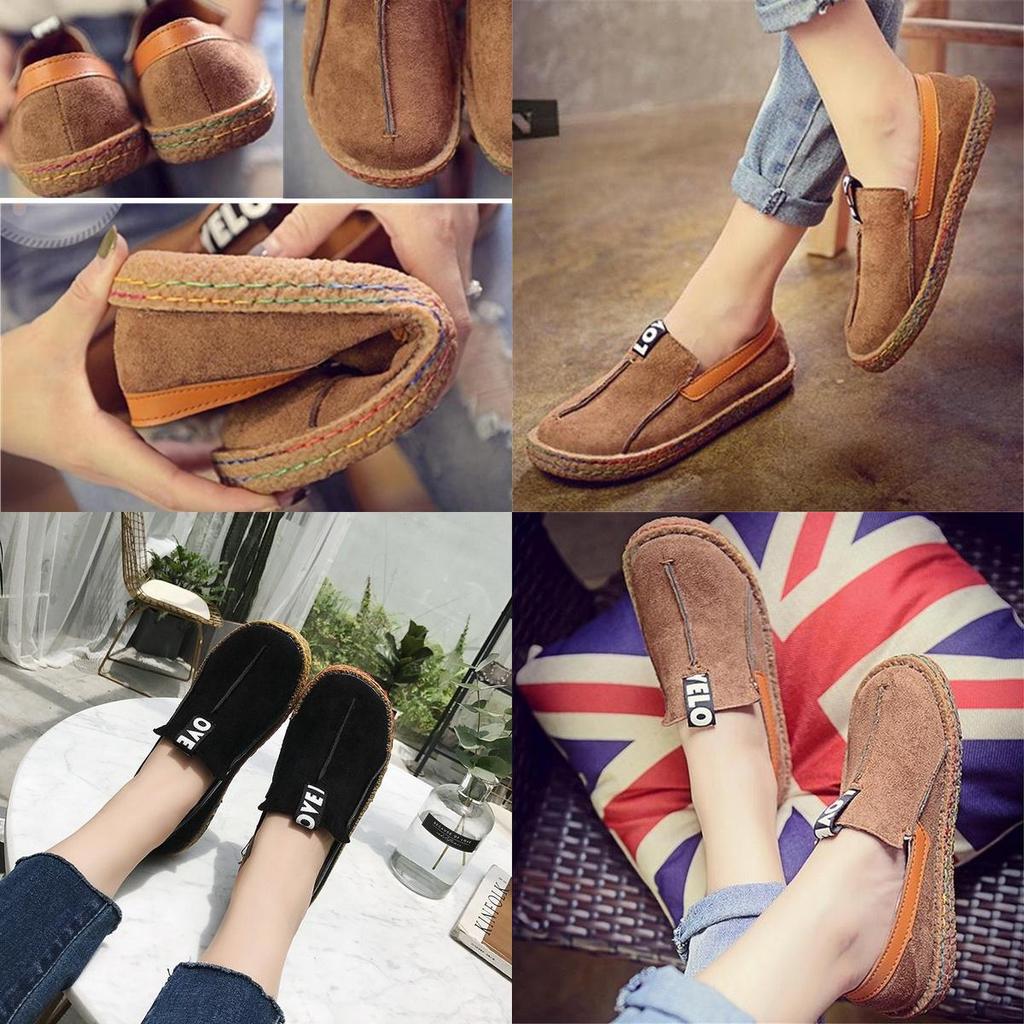 Suede Women Fashion Casual Flat Moccasin Comfy Loafer Shoes Big Size**