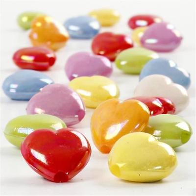 Mix of Opaque Plastic Beads In Rainbow Colors with Large Hole. Ref 697020
