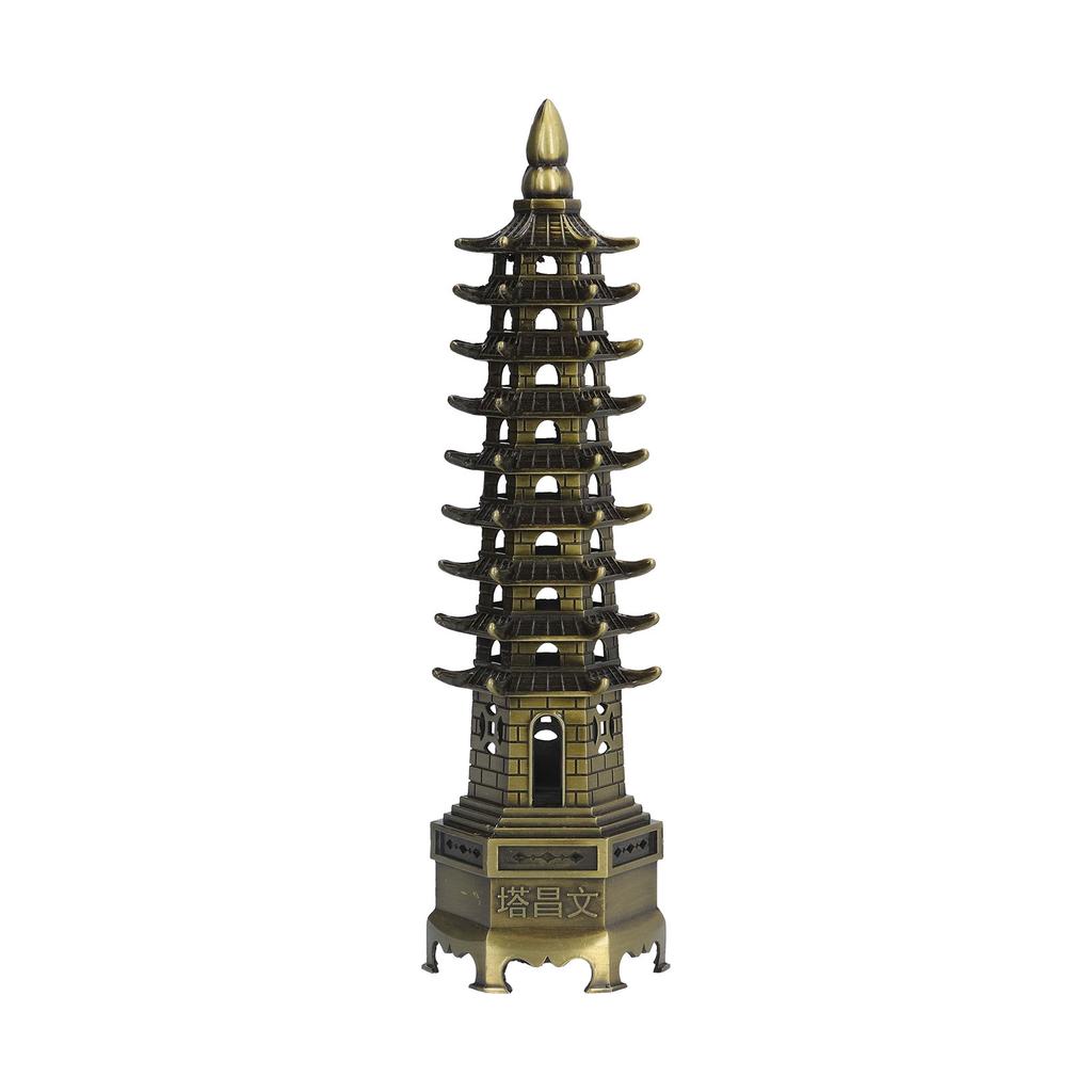 WenChang Tower 25cm Alloy Exquisite Workmanship Unique Style Beautiful Home Decoration