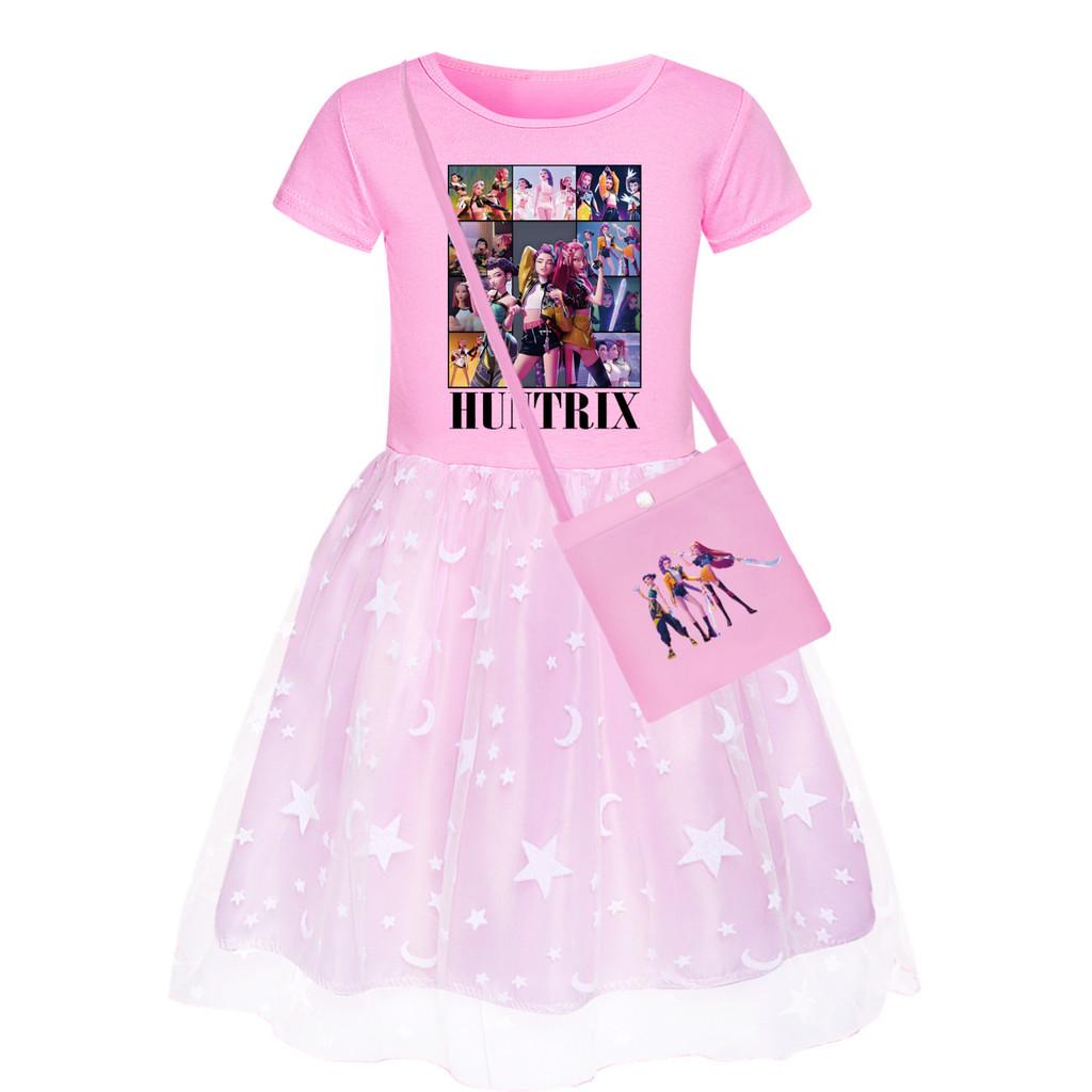 Kpop Hunters Demon Costumes Short Sleeve Star Pattern Children Casual Party