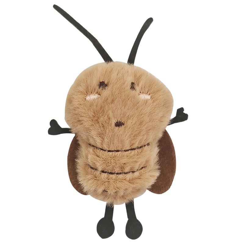 Funny Cartoon Cockroach Plush Keychain Pendant for Backpack Decoration