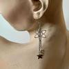 Silver Nebula Meteor Earrings - Gothic Pagan Witch Celestial Jewelry, Alternative Twisted Design