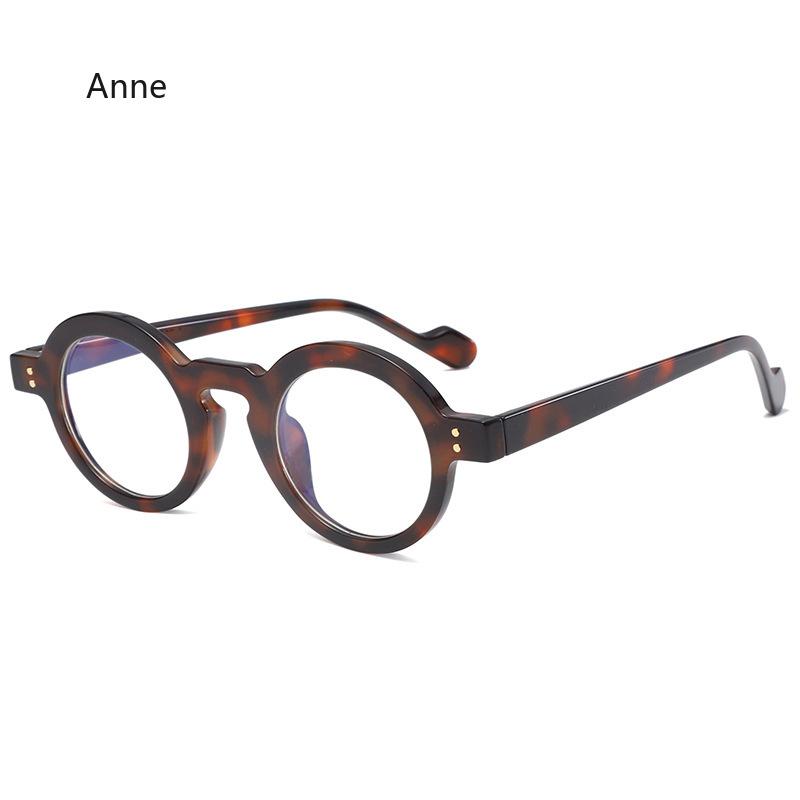 New Round Glasses Frame Women Men Small Frames Computer Optical Eyeglasses Vintage  Designer Leopard Black Glass Clear Lens