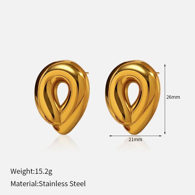 Ins Style Stainless Steel Earrings 18K Gold Plated Titanium Trendy Jewelry Men Women