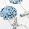 Ocean Series Solid Wood Carving Hanging Crafts Wooden Ornament Blue Ocean Pendant Scallop Pendant