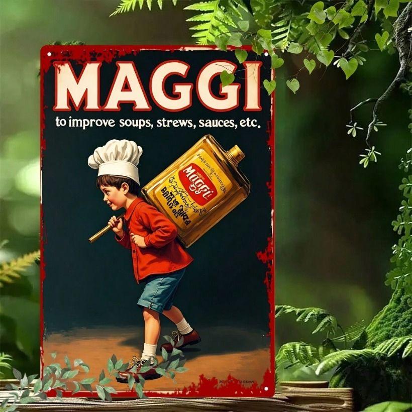 

Metal Poster Wall Decor, Retro Sign for Kitchen, Vintage Tin Plate Art