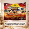 Custom Name Text Tapestry,Fireman Sam Boho Wall Hanging, Decorative Backdrop Tapestry For Room