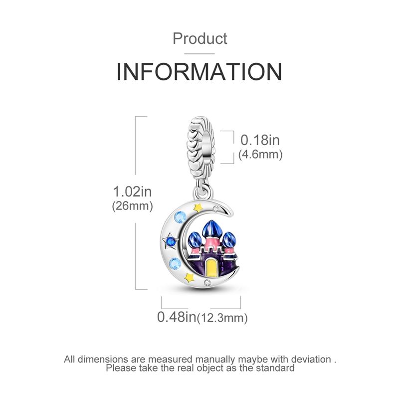 Charms Platadreamy Blue Moon Star Castle Beads Fit Originalbracelets Charms For Women Jewelry Diy Making Gifts