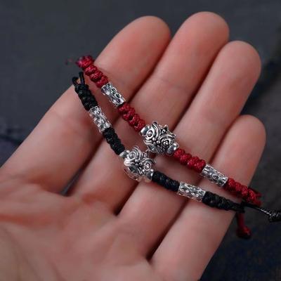 Süßes und Cooles Kleiner Löwe Armband ~ Retro Stil Unisex Geflochten Glücksbringer Verstellbares Armband